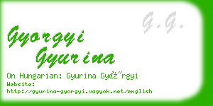 gyorgyi gyurina business card